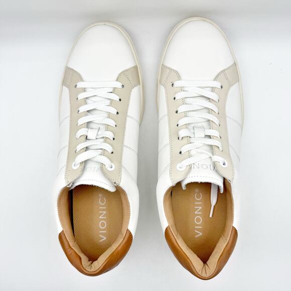Vionic Mens Lucas ll Sneakers US 11 EU 44 White Leather NWOB - Picture 10 of 12